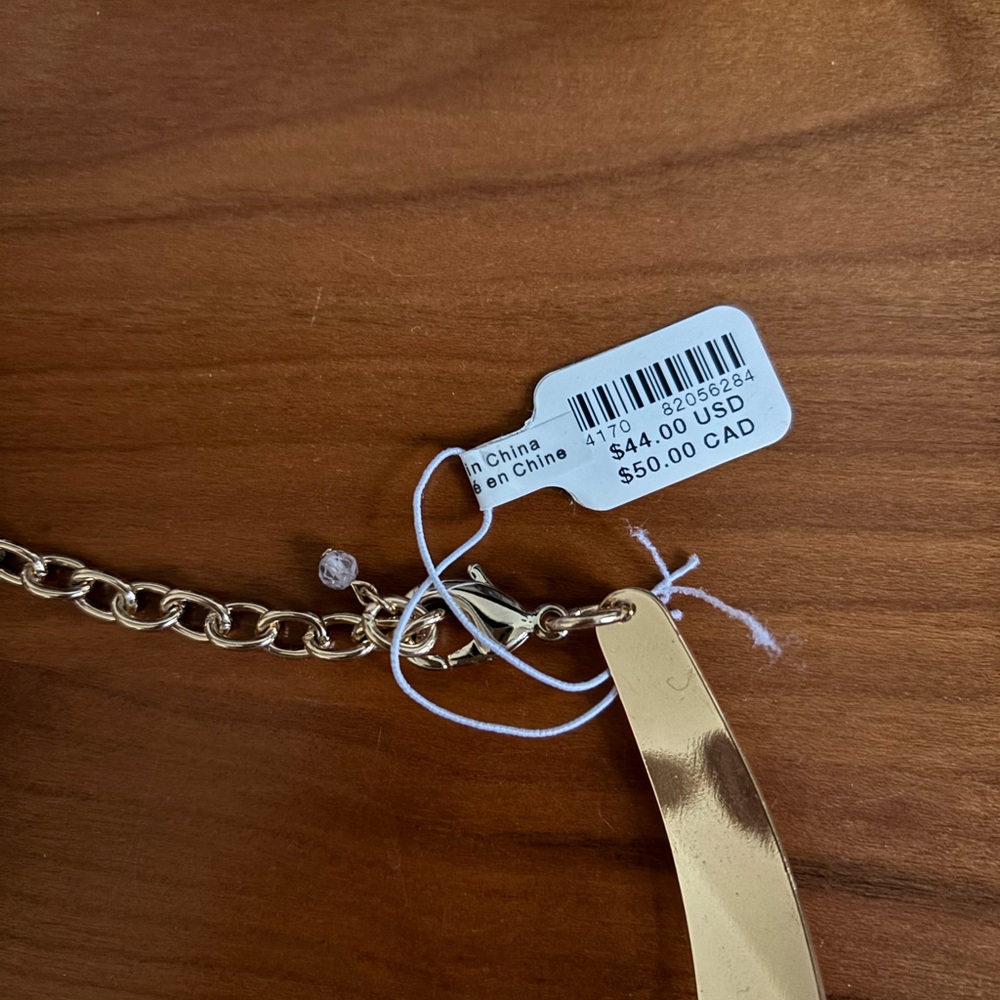 Anthropologie Folded Ribbon Metal Necklace - Picture 5 of 5